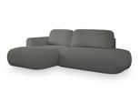 ECKSOFA NUVIRA L-S Grau Boucle-Stoff mit Schlaffunktion