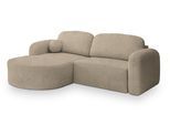 ECKSOFA AMILIA L-S Beige Boucle-Stoff mit Schlaffunktion