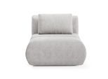 SESSEL ATOMO, Modern Polstersessel Loungesessel, Velours-Stoff Hellgrau