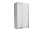 SCHWEBETÜRENSCHRANK NICOLA 110/215/60 cm 2-türig mit Spiegel Weiß