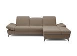 ECKSOFA FELICE R-S Braun Geflochtener Stoff mit Schlaffunktion