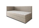 BOXBETT ARIS 80x200 cm mit Matratze und Topper, H2+H3 - Beige
