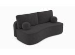BETTSOFA ROTONDO Grau Bucle-Stoff mit Schlaffunktion