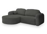 ECKSOFA AMILIA L-S Grau Boucle-Stoff mit Schlaffunktion