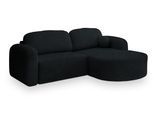 ECKSOFA AMILIA R-S Schwarz Boucle-Stoff mit Schlaffunktion