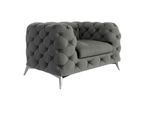 CHESTERFIELD-SESSEL Laura Grau Samt