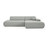 ECKSOFA DELTA R-S Grau Geflochtener Stoff mit Schlaffunktion