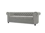 CHESTERFIELD-SOFA 3-sitzer Nyx Grau Samt