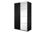 SCHWEBETÜRENSCHRANK BETTINA 120/210/61 cm 2-türig mit Spiegel Schwarz