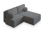 ECKSOFA VARNA P Grau Kordstoff mit Schlaffunktion
