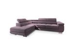 ECKSOFA SELVA L-S Lila Velours-Stoff mit Schlaffunktion