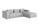 ECKSOFA Zenith Grau Luxusmicrofaser, Ottomane rechts