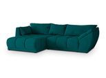 ECKSOFA ORENTI L-S Blau Velours-Stoff mit Schlaffunktion