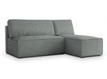 ECKSOFA BRISO M Grau Velours-Stoff mit Schlaffunktion