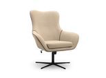 SESSEL SOGNO, Modern Polstersessel Loungesessel, Bucle-Stoff Beige