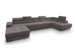 WOHNLANDSCHAFT TORIVA R-S Lila Velours-Stoff mit Schlaffunktion