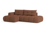 ECKSOFA FLUMA L-S Kupferfarben Boucle-Stoff mit Schlaffunktion