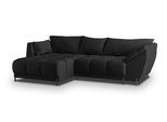 ECKSOFA VESTANO L-S Schwarz Velours-Stoff mit Schlaffunktion
