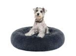 FEANDREA Hundebett, Donut Kissen, waschbar, herausnehmbar, langer Plüsch, L-XXXL schiefergrau L