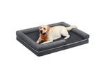 FEANDREA Orthopädisches Hundebett, Hundekissen, erhöhte Ränder, abnehmbar und waschbar schiefergrau XXXL