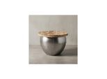 KADIMA DESIGN Couchtisch SERCHIO, rund, Industrial-Stil, Massivholz/Metall, Stauraum