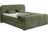 Boxspringbett ED EXCITING DESIGN "Arusa", grün (winter moss), B:204cm L:230cm, 100% Polyester, Komplettbetten, Boxspringbett