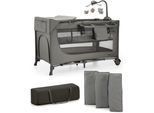 Baby-Reisebett KINDERKRAFT "JOY 2 mit Zubehör", Baby, Gr. Liegefläche B/L: 60cm x 120cm, kein Härtegrad, grau (dunkelgrau), Kunststoff, Polyester, Babybetten