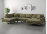 Wohnlandschaft TRENDS BY HG "Summer", grün (b882 memphis 11 olive), B:360cm H:86cm T:195,5cm, 90% Polyester;10% Nylon, Sofas, Wohnlandschaft
