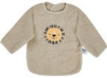 Lätzchen STERNTALER "Ärmellätzchen Löwe Leo", Baby, grau (steingrau), Baumwolle, Lätzchen