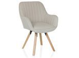Mid.you , Creme , Textil , Buche , 56x84x62 cm ,