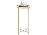 Xora Beistelltisch , Goldfarben , Metall, Glas , rund , rund , 32.8x60.5x32.8 cm , Wohnzimmer, Wohnzimmertische, Beistelltische, Beistelltische rund