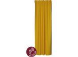 Vorhang HOMING "Allen" Gr. 1, gelb (safran), B:140cm H:245cm, Polyester, Gardinen, Vorhang, blickdicht, Akustik, Lärmschutz, Wohn-, Schlaf-, Kinderzimmer, Thermo