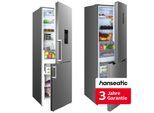HANSEATIC Kühl-/Gefrierkombination, Energieeffizienz: C, silber (edelstahl, optik), Rechtsanschlag, kein Wasserspender, Kühlschränke, inkl. 3 Jahre Herstellergarantie, Kühl-/Gefrierkombination