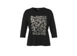 T-Shirt VIA APPIA DUE "VIA APPIA DUE T-Shirt", Damen, Gr. 52, schwarz (schwarz multicolor), Obermaterial: 47% Baumwolle CO. 47% Modal CMD. 6% Elasthan EL., relaxed fit, Rundhals, Shirts T-Shirt, Große Größen