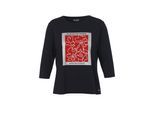 T-Shirt VIA APPIA DUE "VIA APPIA DUE T-Shirt", Damen, Gr. 46, marine multicolor, Obermaterial: 47% Baumwolle CO. 47% Modal CMD. 6% Elasthan EL., relaxed fit, Shirts T-Shirt, Große Größen