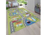 Kinderteppich PACO HOME "Bino 570", grün, B:160cm H:4mm L:220cm, Polyester, Teppiche, Kinderteppich, Kurzflor, Straßen-Spiel-Teppich, Kinderzimmer
