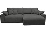 Ecksofa COLLECTION AB, dunkelgrau, B:302cm T:186cm, 100% Polyester, Sofas, Ecksofa, Mega-Sofa wahlweise in Cord oder Bouclé, mit Federkern & 6 Zierkissen