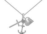 Kette mit Anhänger FIRETTI "Schmuck Geschenk Silber 925 Halsschmuck Anhänger Glaube Liebe Hoffnung", silber (silberfarben), Halsketten, Damen, Silber 925 (Sterlingsilber), L: 45 B: 1,1mm, Made in Germany, B:1,1mm
