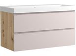 Waschtisch WELLTIME "CABO, Waschtisch", kaschmir, B:100cm H:58,5cm T:46cm, Waschtische, Waschtisch, Kaschmir, griffloses Design