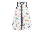Babyschlafsack SCHLUMMERSACK "Schlafsack ohne Füßen 0.5 Tog" Gr. 90, blau (meerestiere), Schlafsäcke, Baby, L: 90cm, Obermaterial: 50% Baumwolle CO(Bio). 50% Viskose CV., L:90cm
