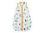 Babyschlafsack SCHLUMMERSACK "Schlafsack ohne Füßen 0.5 Tog" Gr. 70, grün (waldtiere), Schlafsäcke, Baby, L: 70cm, Obermaterial: 50% Baumwolle CO(Bio). 50% Viskose CV., L:70cm