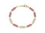Armband "mit Emaille-Einlagen und Zirkonia, Silber 925", gold, GIORGIO MARTELLO MILANO, Armbänder, Damen, 18cm, Silber 925 (Sterlingsilber), Armband