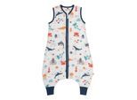 Babyschlafsack SCHLUMMERSACK "Schlafsack mit Füßen 0.5 Tog" Gr. 60, blau (meerestiere), Schlafsäcke, Baby, L: 60cm, Obermaterial: 50% Baumwolle CO(Bio). 50% Viskose CV., L:60cm