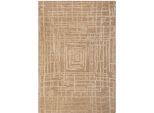 Teppich FLAIR RUGS "Elliot", beige, B:200cm H:12mm L:300cm, Polyester, Teppiche, Teppich, Hoch-Tief Effekt, Wohnzimmer, Schlafzimmer, Esszimmer