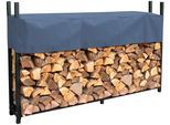 Kaminholzregal QUICK STAR, grau (anthrazit), B:200cm H:115cm T:25cm, Polyester, Stahl, Kaminholzlager, Kaminholzregal