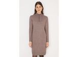 Strickkleid CECIL, Damen, Gr. L (42), US-Größen, braun (chocolate mousse melange), Web, 33% Polyester, 31% Polyacryl, 24% Baumwolle, 12% Nylon, meliert, comfort fit kniefrei, hoch geschlossener Ausschnitt, Bündchen, Kleider Strickkleid, knielang