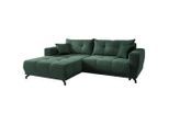 Mid.you Ecksofa, Dunkelgrün, Metall, 4-Sitzer, Füllung: Schaumstoff, Ottomane links, L-Form, 246x177 cm, seitenverkehrt erhältlich, Rücken echt, Armteil links, rechts, elektrischer Sitzvorzug, Wohnzimmer, Sofas & Couches, Wohnlandschaften, Ecksofas