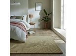 Wollteppich FLAIR RUGS "Mesmerise, abstrakt", grün (salbei), B:200cm H:14mm L:290cm, Wolle, Teppiche, Wollteppich mit Hoch-Tief Effekt