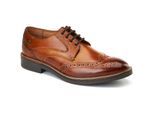 Base London York Leder Herren Brogue-Schuhe in gebranntem Tan