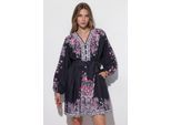 Gestrikt Mini-Jurk met V-hals in Paisley